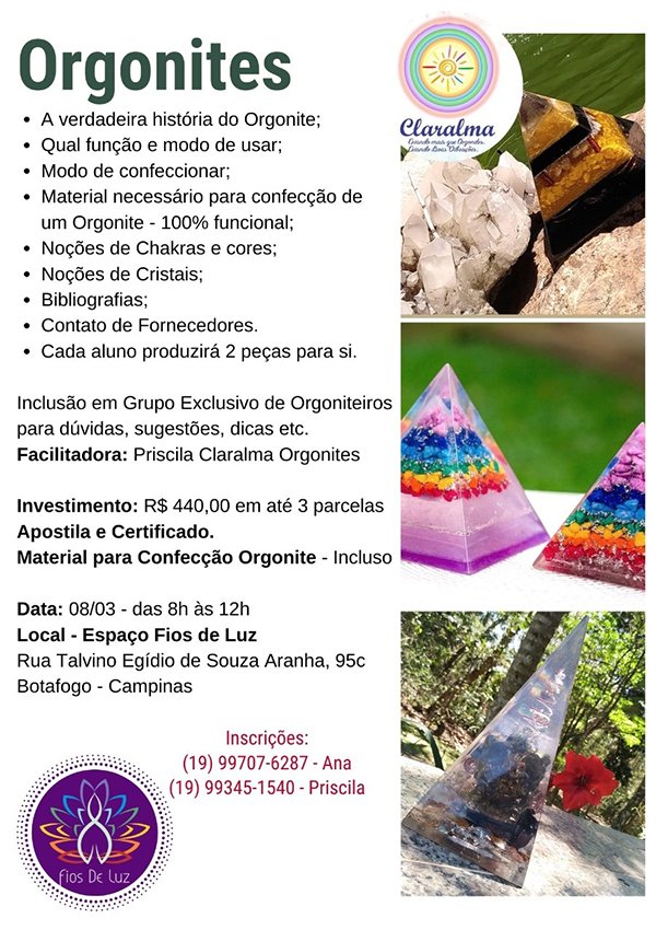 Curso de Orgonites - 08/03 - Fios de Luz